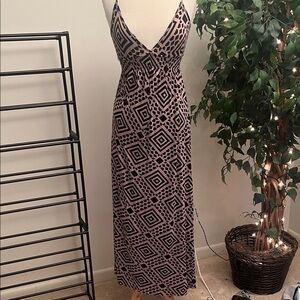 Rachel Pally Pink and Black Geometric Maxi Dress